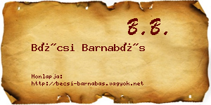 Bécsi Barnabás névjegykártya