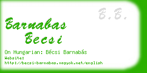 barnabas becsi business card