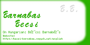 barnabas becsi business card